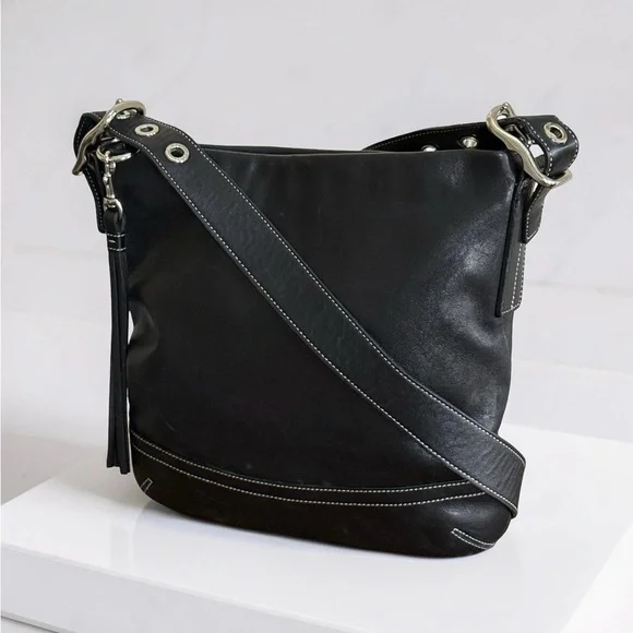 Authentic Coach Vintage Legacy SoHo Black Leather Crossbody Shoulder Bag - Picture 7 of 16